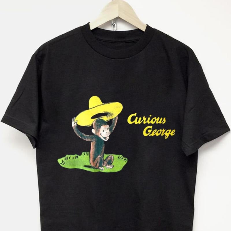 y2k clothing Streetwear Womenswear Top Cotton Vintage 90's Curious George With Yellow Hat