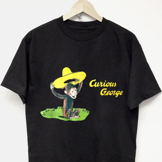 y2k clothing Streetwear Womenswear Top Cotton Vintage 90's Curious George With Yellow Hat