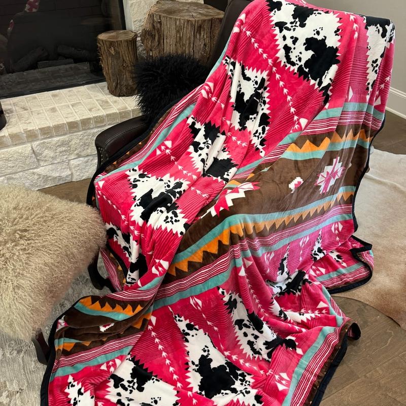 zThe Pink Cow Rose Soft Oversized Blanket