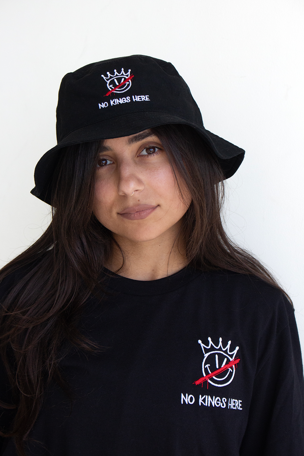 No Kings Here Embroidered Logo T-shirt Hoodie, Sweatshirt | WearSparks.com (Image 4)