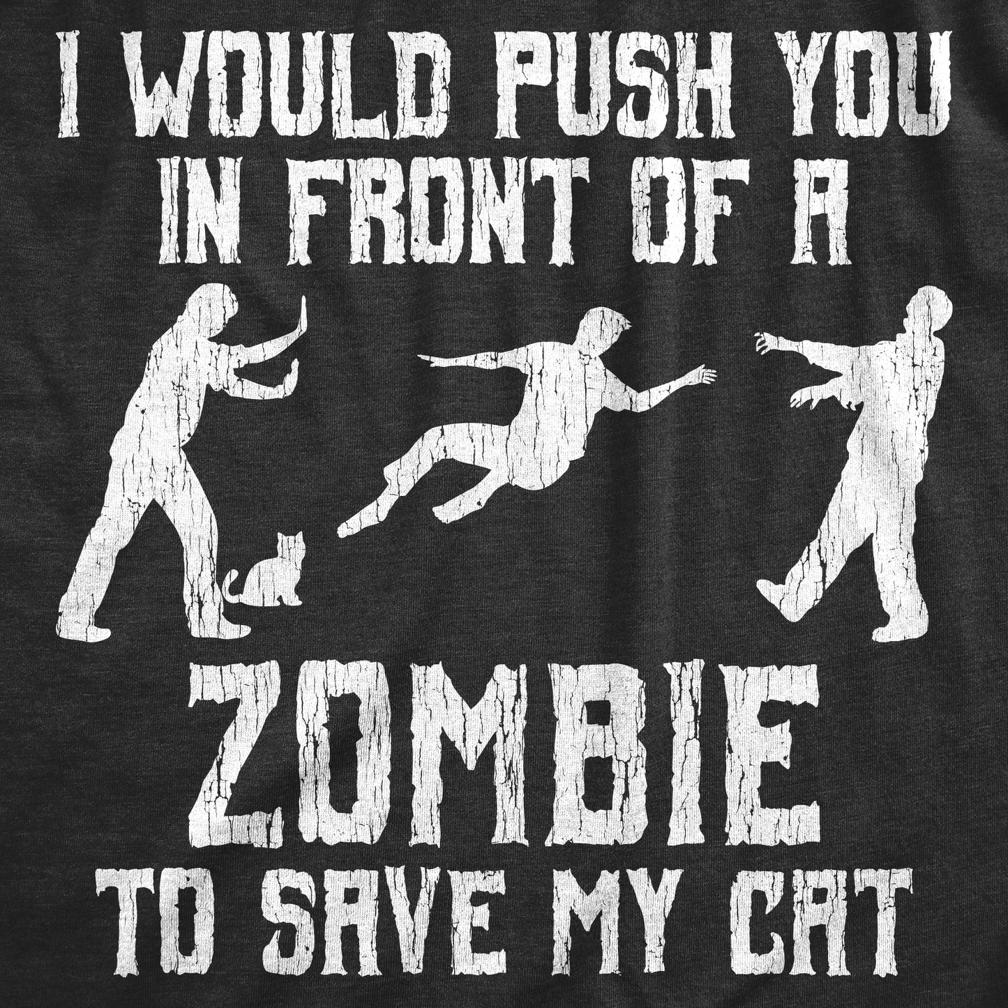 I Would Push You In Front Of A Zombie To Save My Cat Women's T Shirt Hoodie, Sweatshirt | WearSparks.com (Image 2)