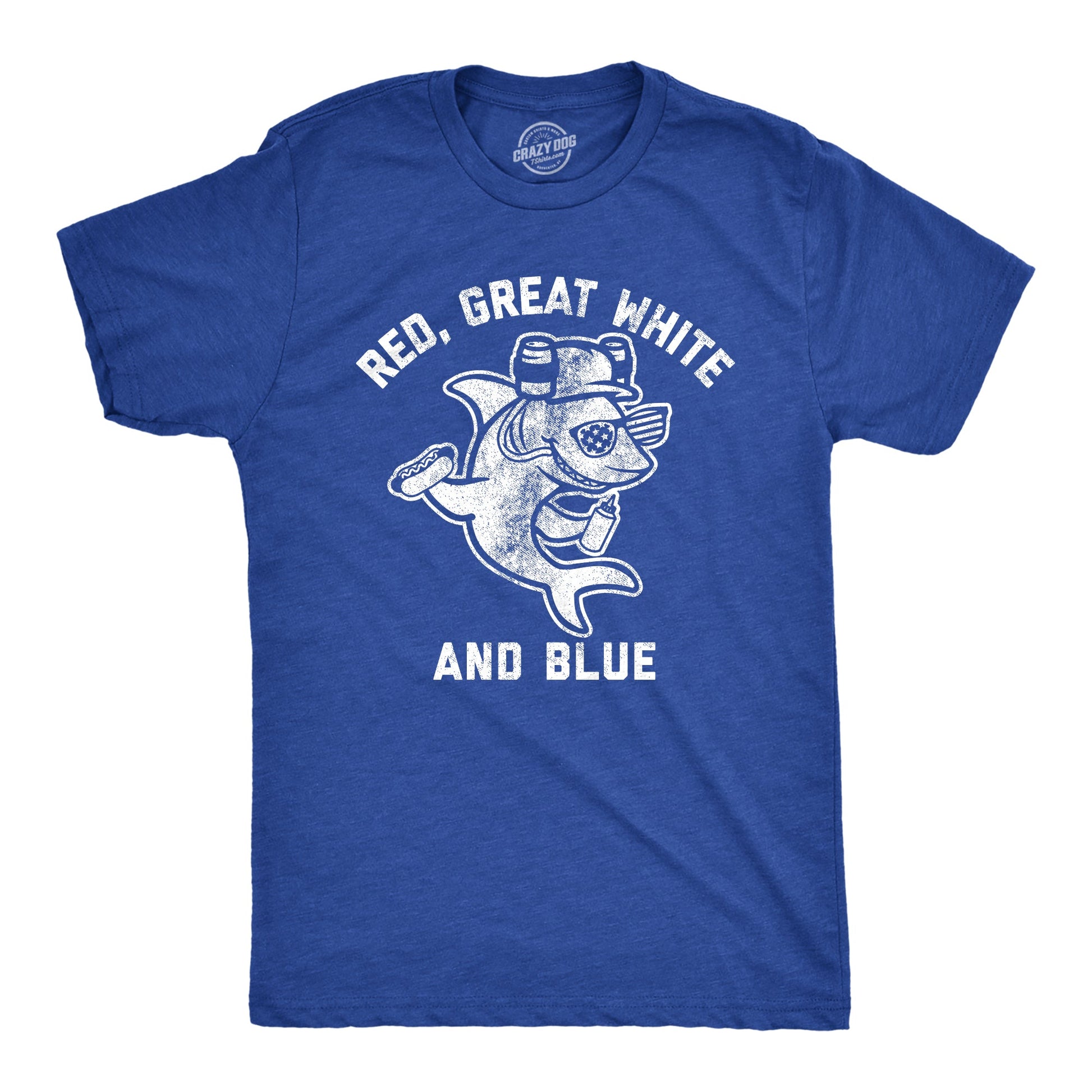 Red, Great White, And Blue Men's T Shirt Hoodie, Sweatshirt | WearSparks.com (Image 1)