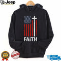 American Flag Cross Faith T Shirt Christian Patriot Apparel (2)