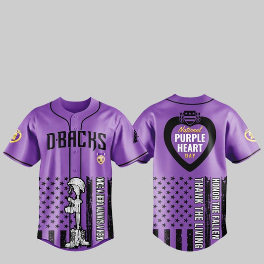 2025 Diamondbacks National Purple Heart Day Jersey - Grishko.com