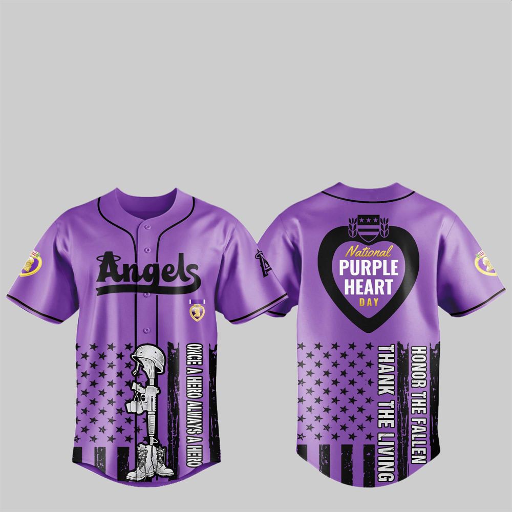 2025 LA Angels National Purple Heart Day Jersey - Grishko.com