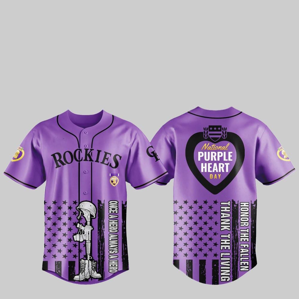 2025 Rockies National Purple Heart Day Jersey - Grishko.com T-Shirts, Hoodie, Sweatshirt | WearSparks.com (Image 1)
