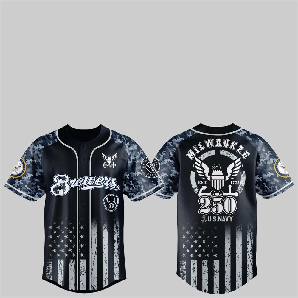 Brewers 250th US NAVY Jersey 2025 - Grishko.com T-Shirts, Hoodie, Sweatshirt | WearSparks.com (Image 1)