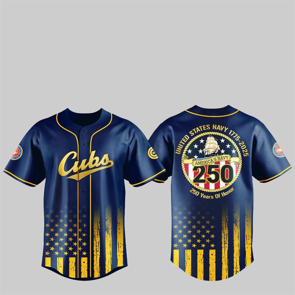 Cubs US NAVY 250th Birthday Celebration Jersey - Grishko.com