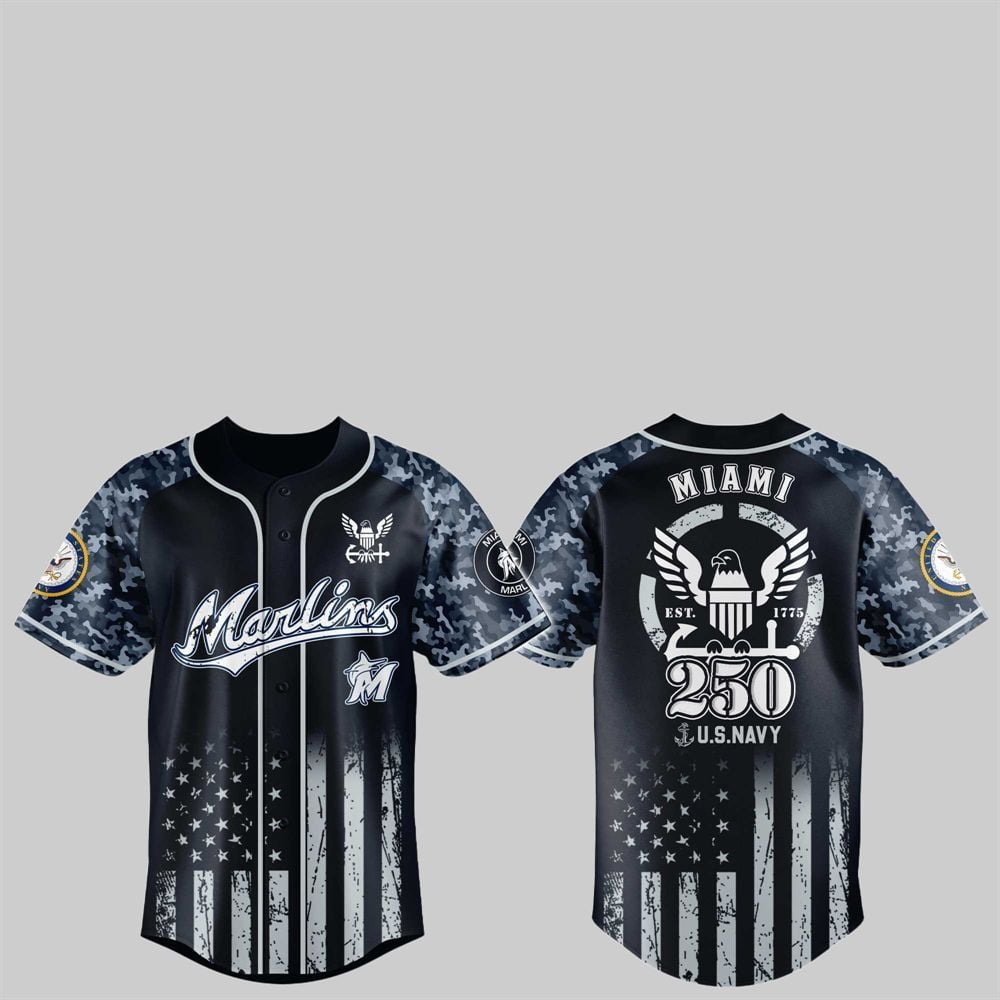 Marlins 250th US NAVY Jersey 2025 - Grishko.com T-Shirts, Hoodie, Sweatshirt | WearSparks.com (Image 1)