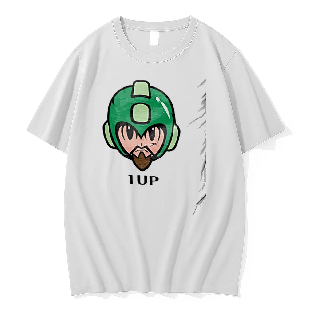 1 Up Cartoon Head Wearing Green Helmet Tshirts Sweater