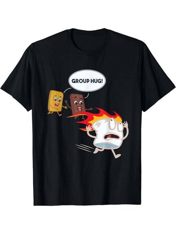 [100% Cotton] [Summer Short Sleeve Cartoon T-shirt] Crew Neck Cartoon Print Men's Fashionable Summer Short Sleeve Sports T-shirt, Comfortable And Versatile