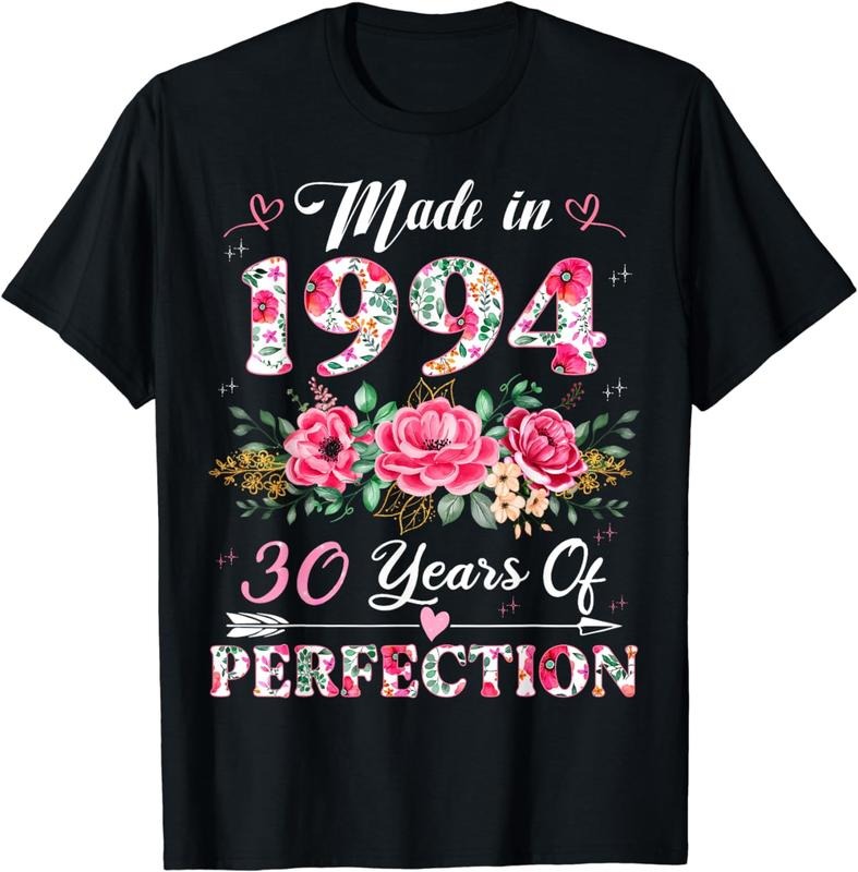 [100% Cotton] 30 Year Old Made In 1994 Floral 30th Birthday Gifts Women T-Shirt Hoodie, Sweatshirt | WearSparks.com