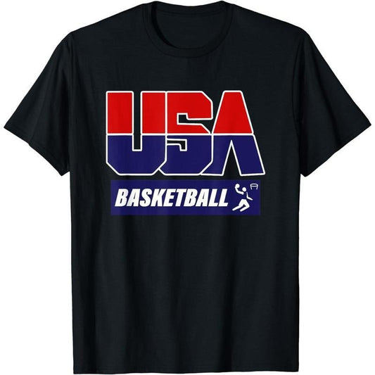 [100% Cotton] Cotton Short Sleeve Basketball 2024 USA T-Shirt for Men Women