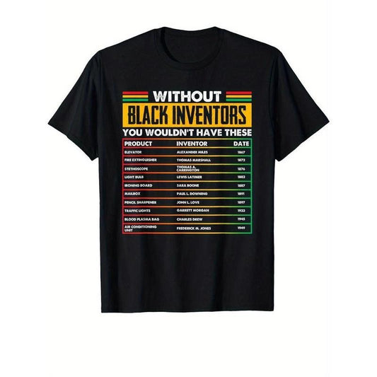 [100% Cotton] Forgotten Black Inventors T-Shirt - Soft, Breathable, Comfortable Cotton Tee with Fun DIY Design for Black History Month