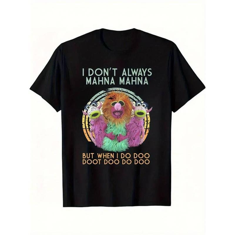 [100% Cotton] Fun Mana Muppet Graphic T-shirt - Men's Short Sleeved Printed Shirt Series