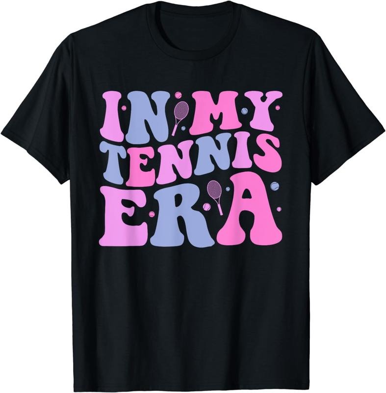 [100% Cotton] Groovy In My Tennis Era Funny Retro Tennis Player Sport T-Shirt