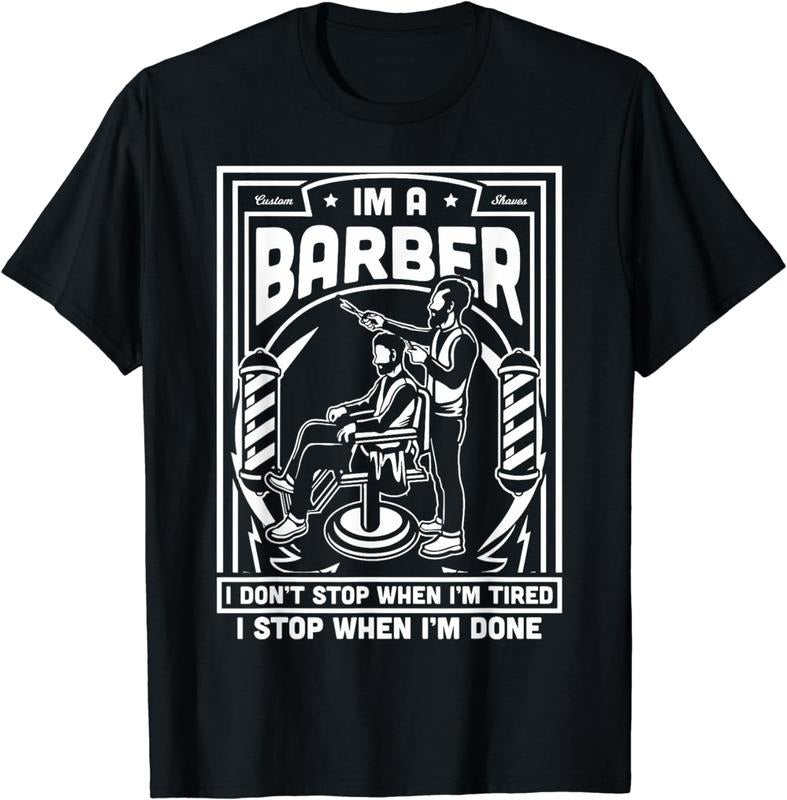 [100% Cotton] I'm A Barber Funny Tired Hairstylist Pole Cool Vintage Gift T-Shirt