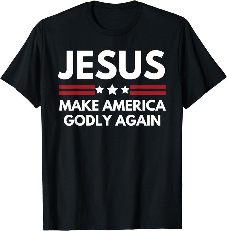 [100% Cotton] Jesus Make America Godly Again American Patriot Christian T-Shirt Hoodie, Sweatshirt | WearSparks.com