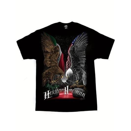 [100% Cotton] MEXICAN AMERICAN Men'S Tee  Comfortable Cotton Men'S Round Neck Short Sleeves T-shirt