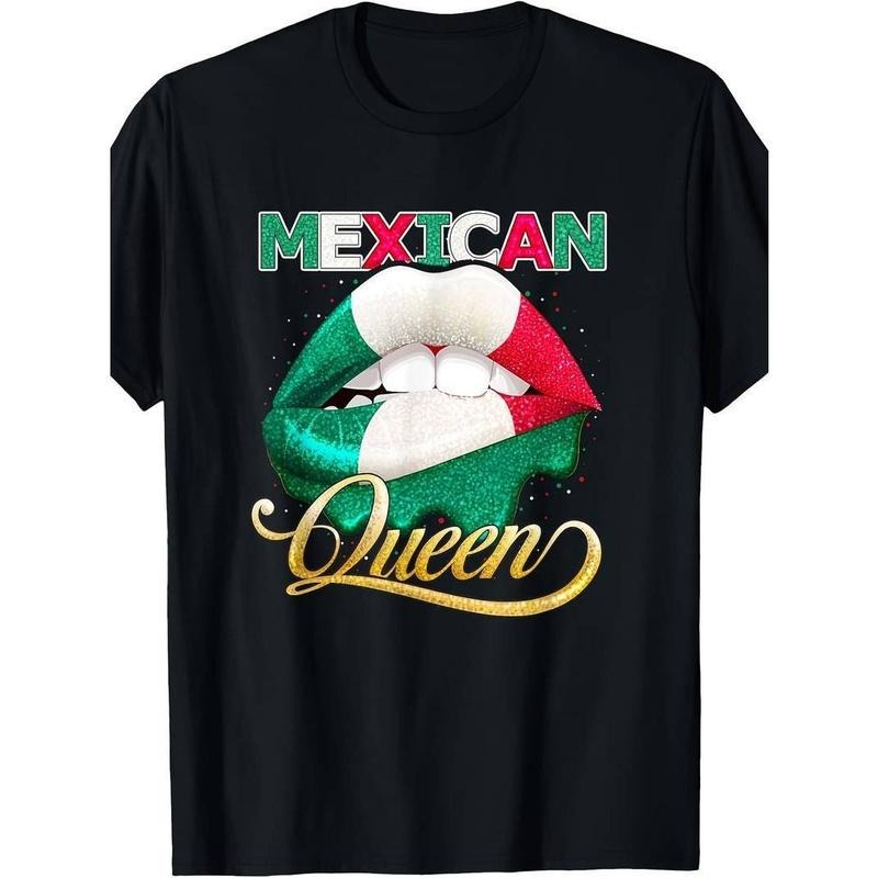 [100% Cotton] Mexican Shirt Women Girls Mexican Queen Mexico Printed T-shirt Comfortable Breathable