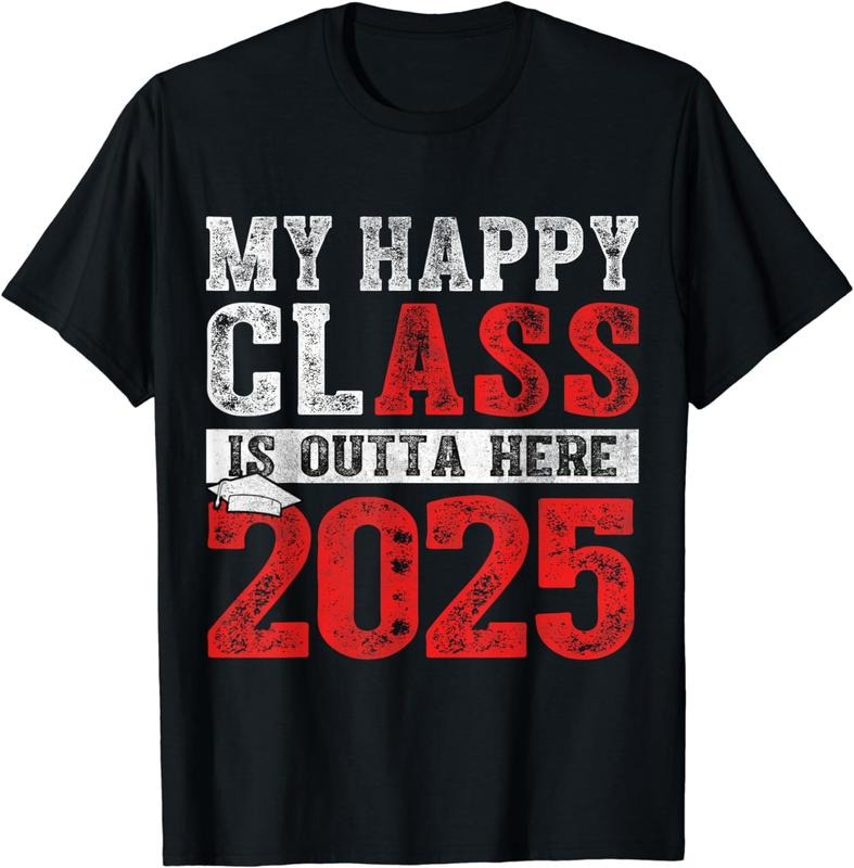 [100% Cotton] My Happy Class Is Outta Here 2025 Senior Graduation Vintage T-Shirt