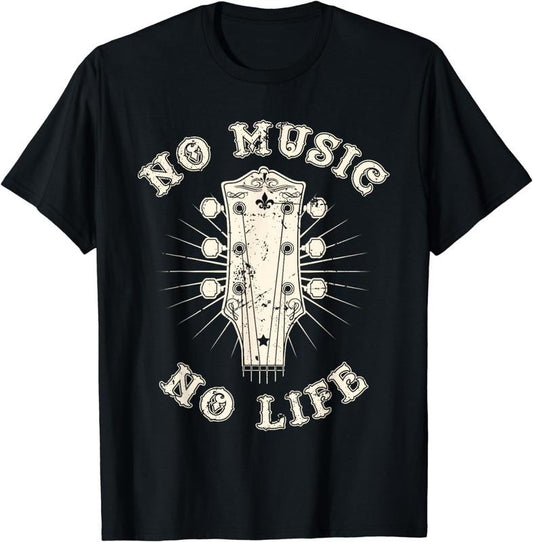 [100% Cotton] No Music No Life - Music Lover Rhythm and Passion Retro T-Shirt Hoodie, Sweatshirt | WearSparks.com