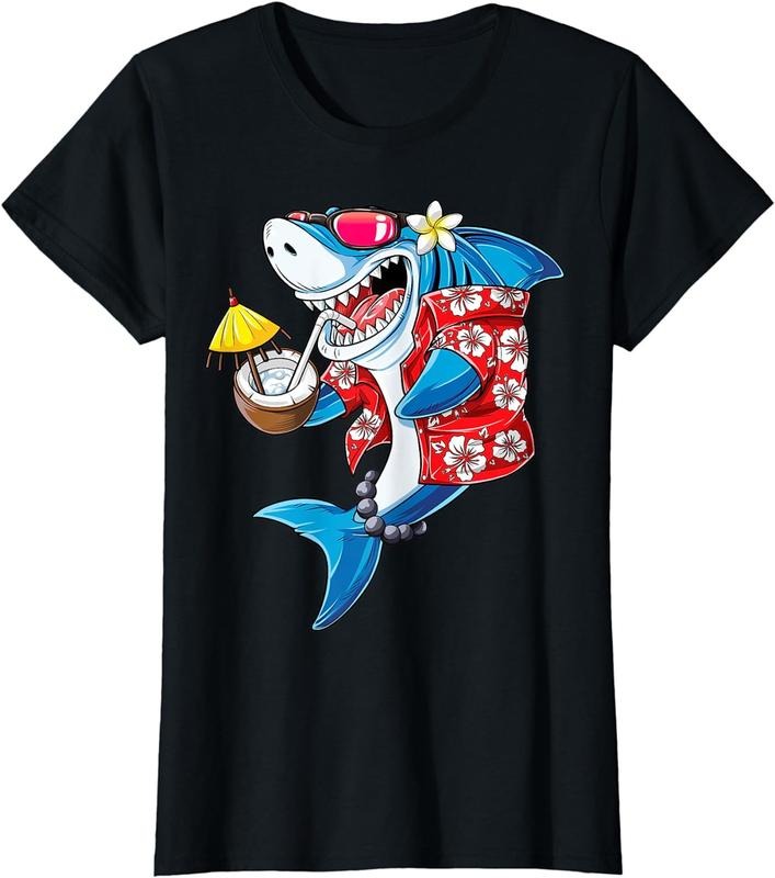 [100% Cotton] Shark Hawaiian Funny Aloha Hawaii Beach Jawsome Gifts Men T-Shirt T-shirts