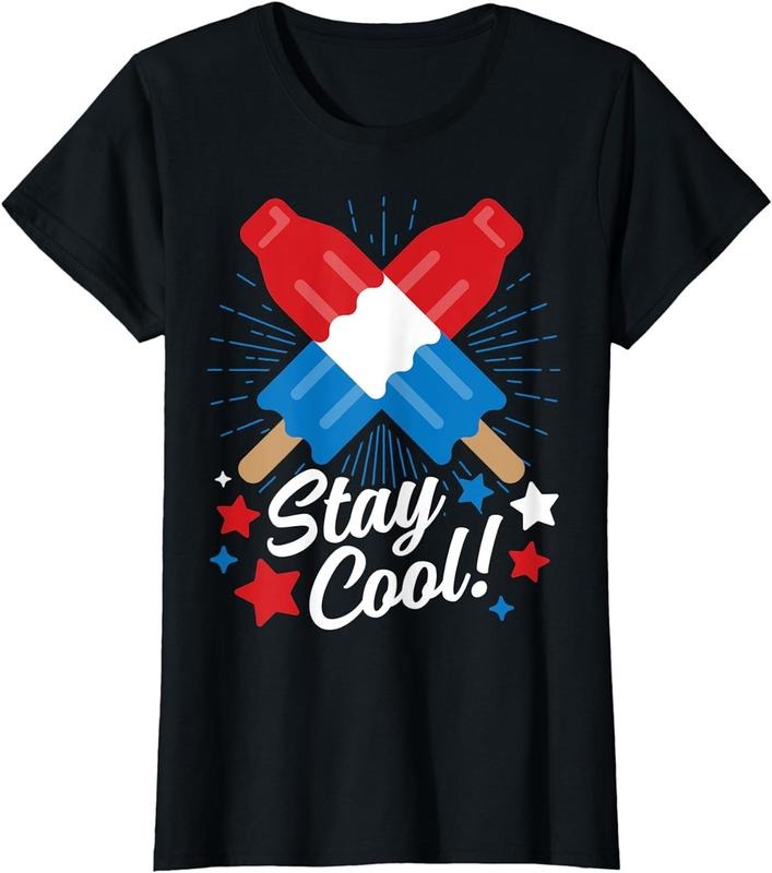 [100% Cotton] Stay Cool Popsicle Funny 4th Of July Independence Day T-Shirt