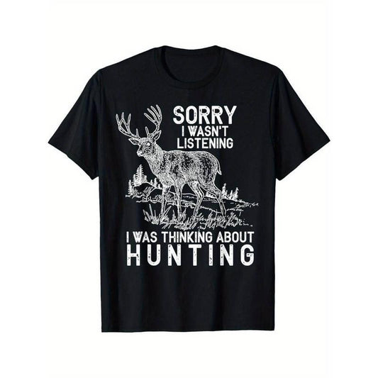 [100% Cotton] Summer Comfortable Short Sleeve Funny Hunting T-Shirt - Deer Hunter Shirt Gift