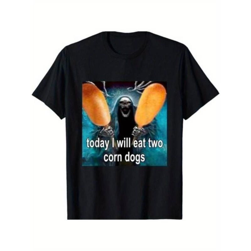 [100% Cotton] Today I Will Eat Two Corn Dogs Meme Funny Dog Lover Gift Unisex T-Shirt