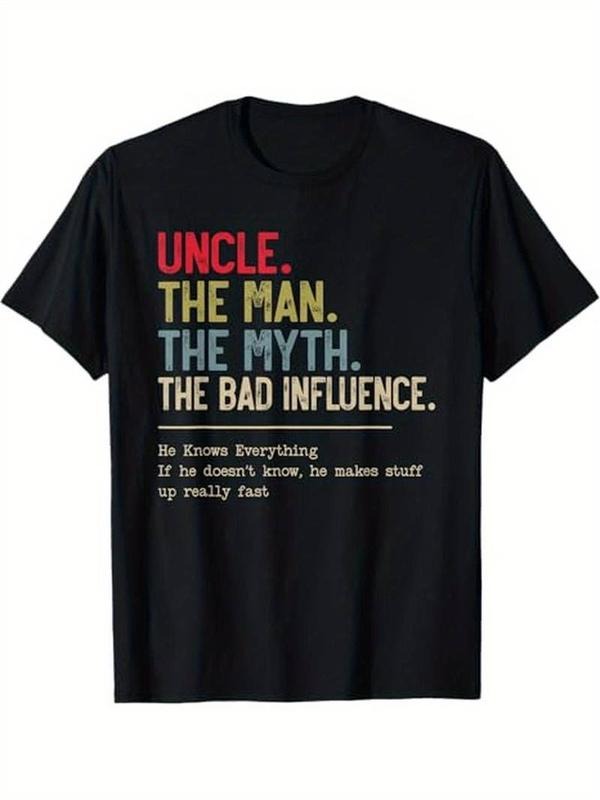 [100% Cotton] Uncle The Man The Myth The Bad Influence He Knows Everything T-Shirstyle{n002}2 T-Shirts, Hoodie, Sweatshirt
