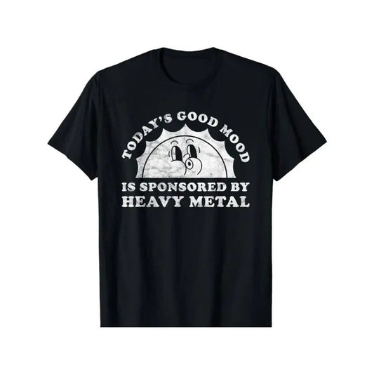 [100% Cotton] Unisex-Adults T-Shirt Black Classic Fit Short Sleeve Heavy Metal Letter Print