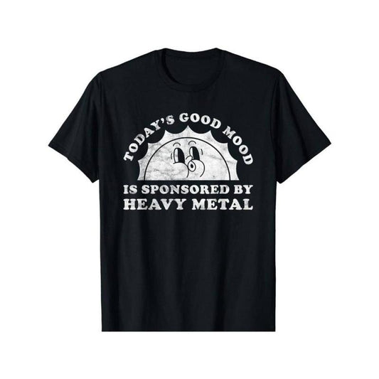 [100% Cotton] Unisex-Adults T-Shirt Black Classic Fit Short Sleeve Heavy Metal Letter Printstyle{n002}2