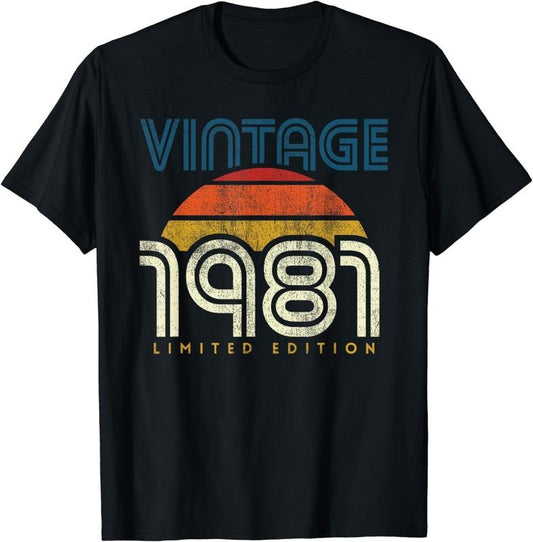 [100% Cotton] Vintage 1981 Birthday T-Shirt