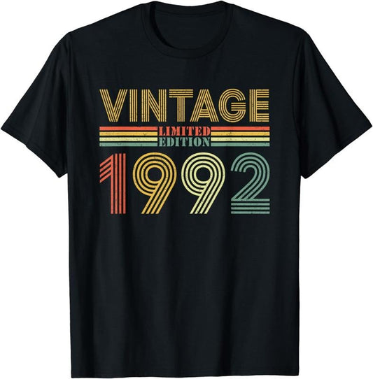 [100% Cotton] Vintage 1992 Limited Edition 32 Year Old BDay 32th Birthday T-Shirt