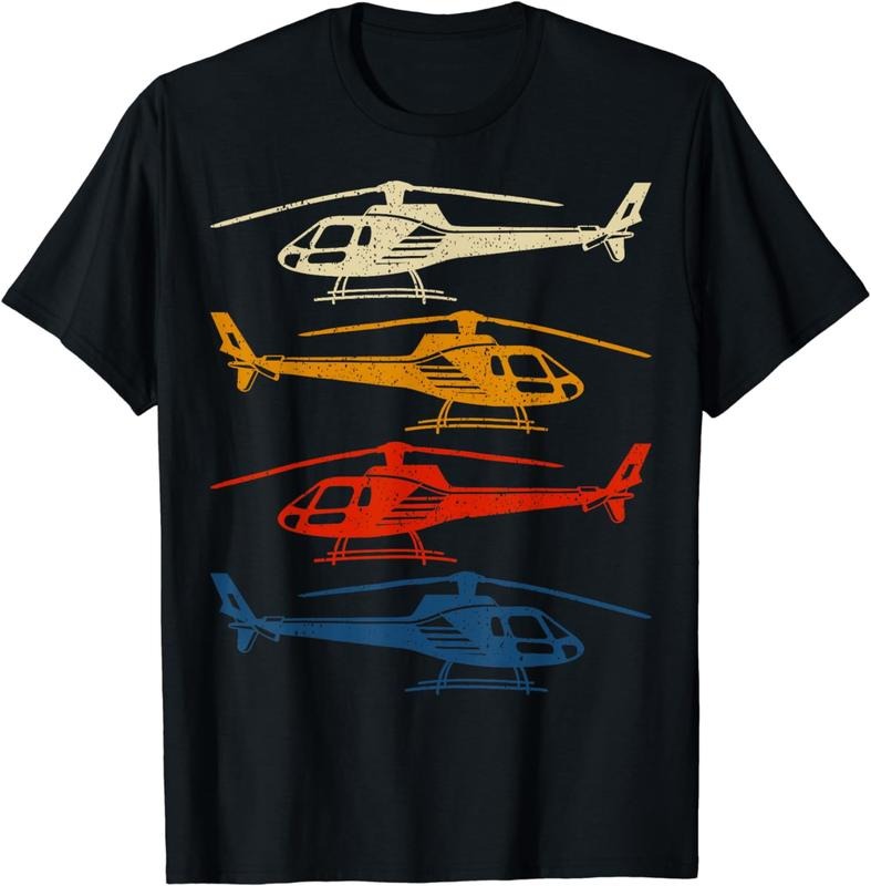 [100% Cotton] Vintage Helicopter Silhouette Copter Pilot Chopper Lover T-Shirt Hoodie, Sweatshirt | WearSparks.com