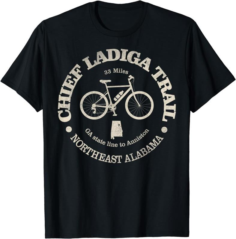 [100% Cotton] Vintage Nature Chief Ladiga Trail Cycling Camping Lover T-Shirt