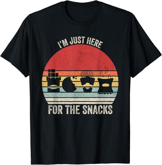 [100% Cotton] Vintage Retro I'm Just Here For The Snacks Shirt Funny Snack T-Shirt