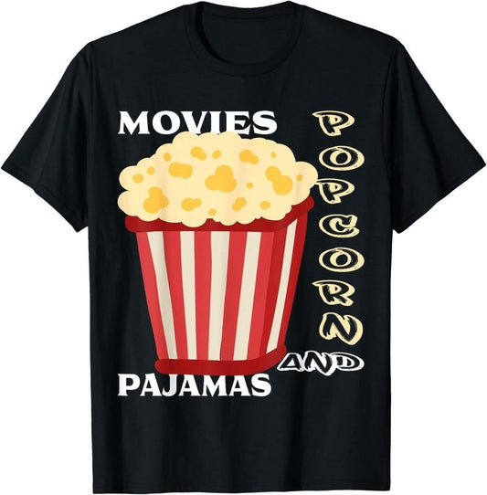 [100% Cotton] pajamas movies snack popcorn T-Shirt