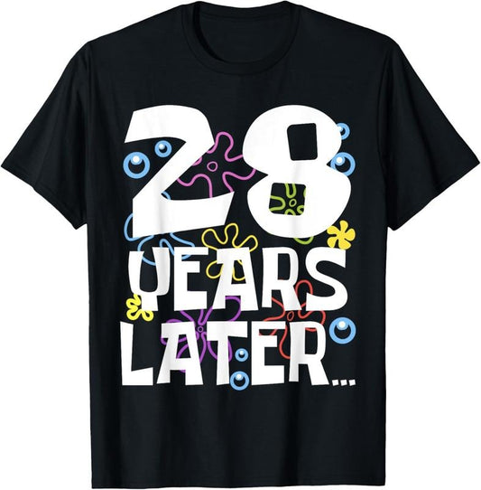 100% Cotton 28 YEARS LATER 28th 28 year Old Birthday Gifts for Women Men T-Shirt
