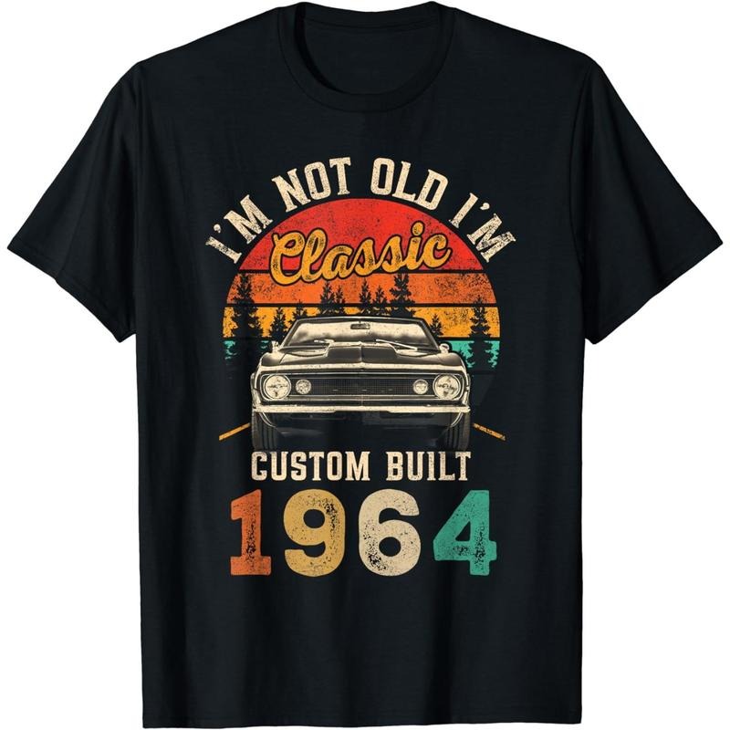 [100% Cotton]60 Year Old Vintage Classic Car 1964 60th Birthday Men Gifts T-Shirt