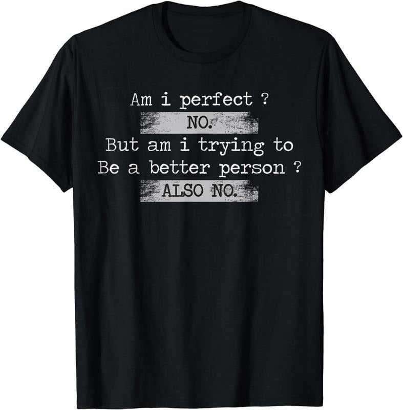 [100% Cotton]Am I perfect&reg; No Retro Vintage Distressed Funny Humor Saying T-Shirt