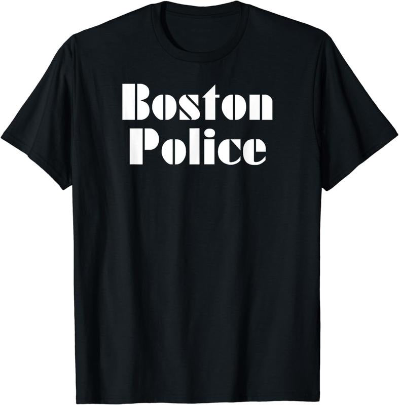 [100% Cotton]Boston PD Shirt Vintage Police Tee