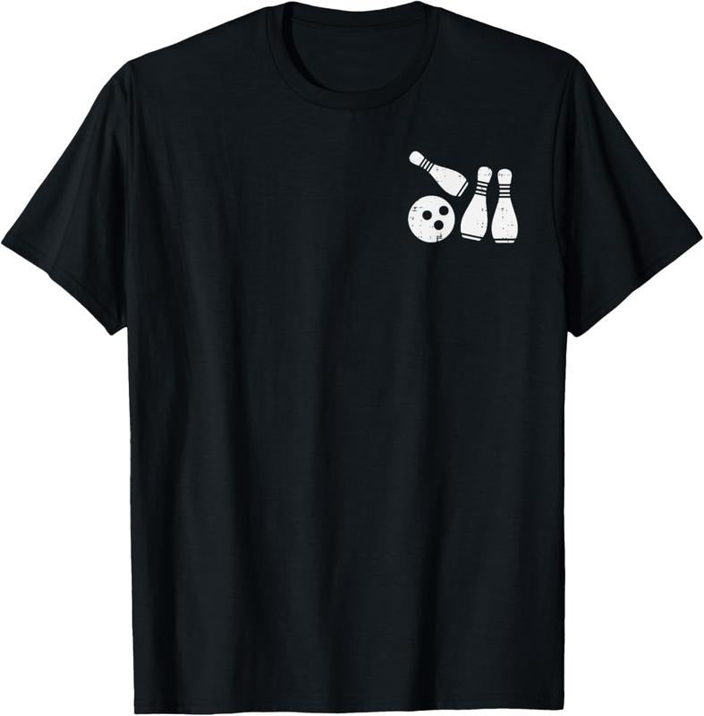 100% Cotton Bowling Pocket Sports Bowler Team Women Men  Boys Girls T-Shirt