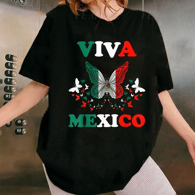 [100% Cotton]Butterfly Mexico Women Girls T-Shirt Hoodie, Sweatshirt | WearSparks.com