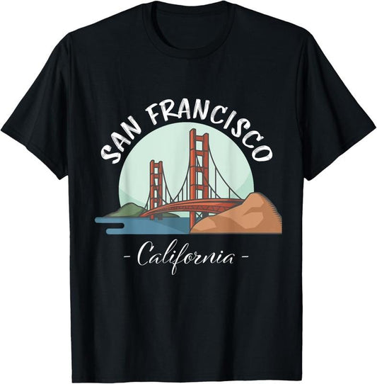 100% Cotton California - San Francisco Gift| Golden Gate Bridge Souvenir T-Shirt