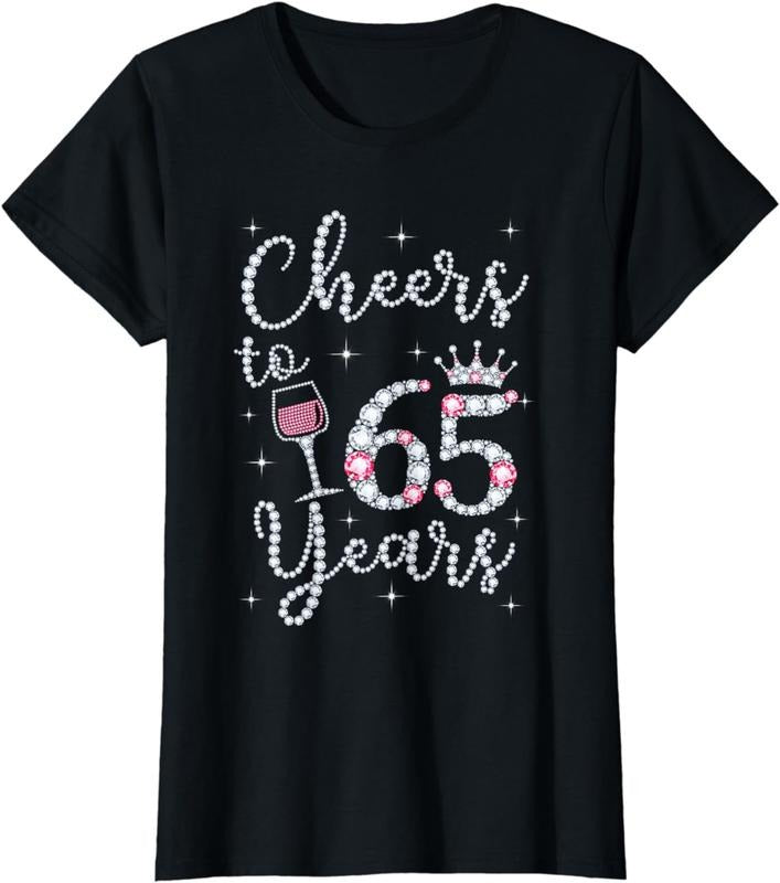 [100% Cotton]Cheers to 65 Years 1954 65Th Birthday Gift Tee For Womens T-Shirt Hoodie, Sweatshirt | WearSparks.com