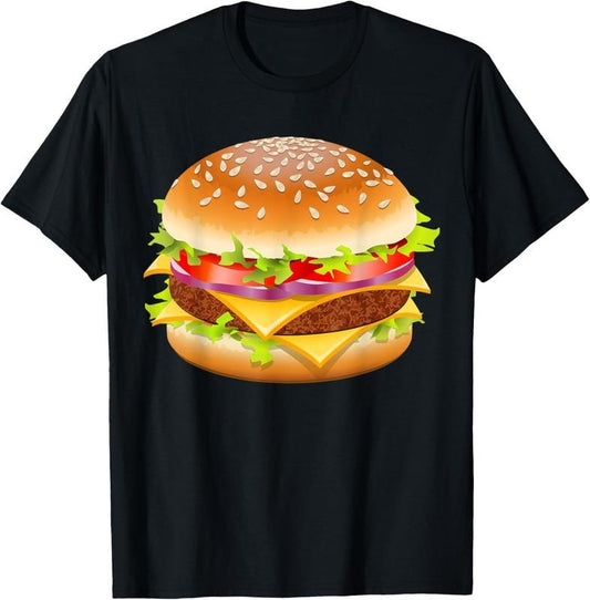 100% Cotton Cheeseburger Hamburger Burger Funny Food Halloween Costume T-Shirt
