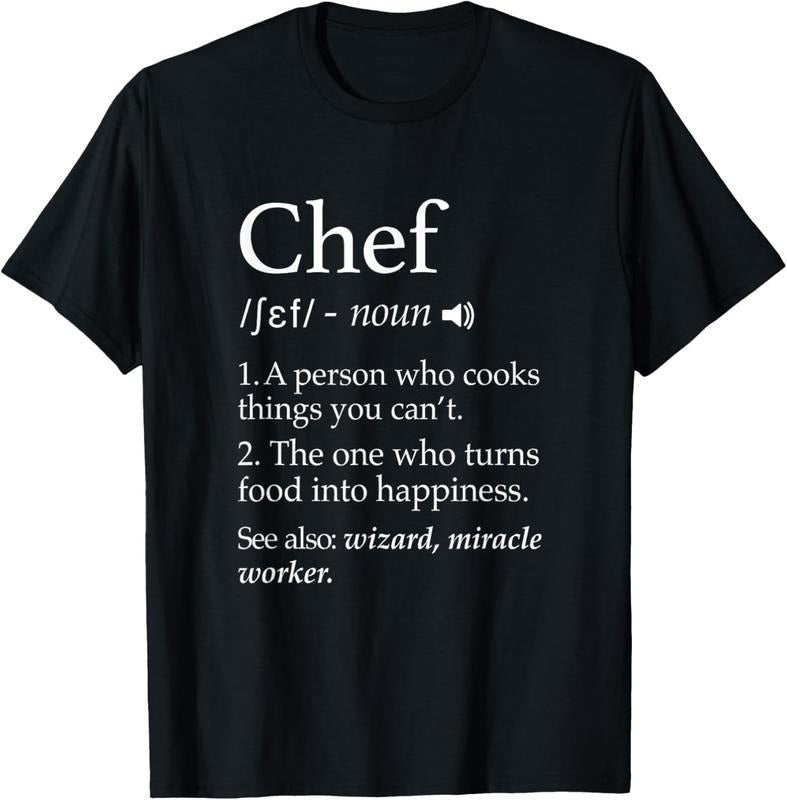 100% Cotton Chef Definition Funny Line Saying Cook Cooking Gifts Chefs T-Shirt