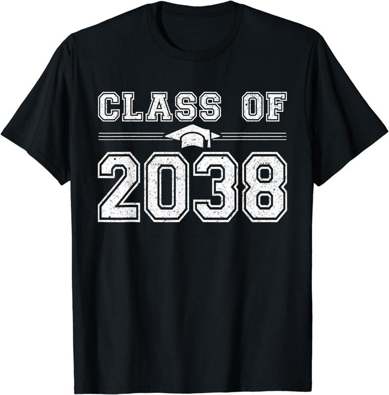 [100% Cotton]Class of 2038 Grow With Me Graduate 2038 First Day of School T-Shirt